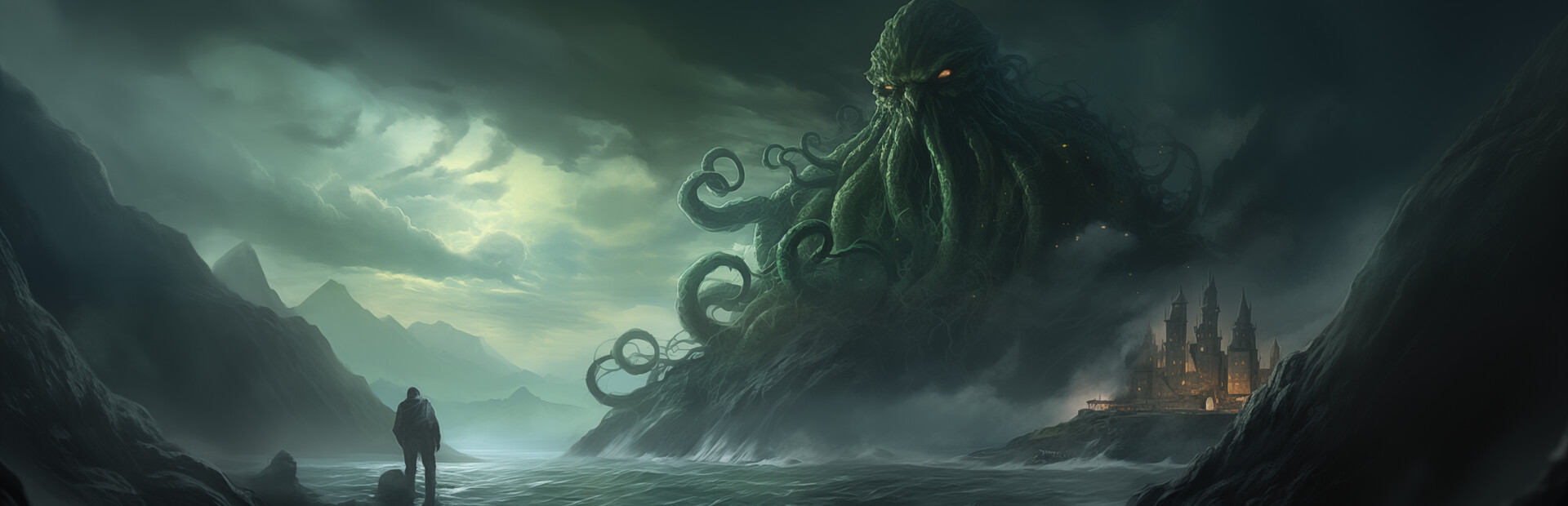 Madnessarum key art — Cthulhu rising from the sea