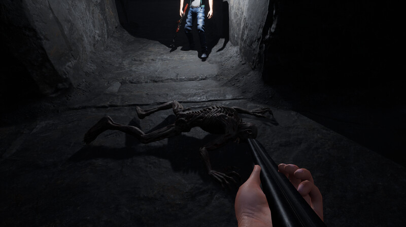 Madnessarum – underground corridor with skeleton